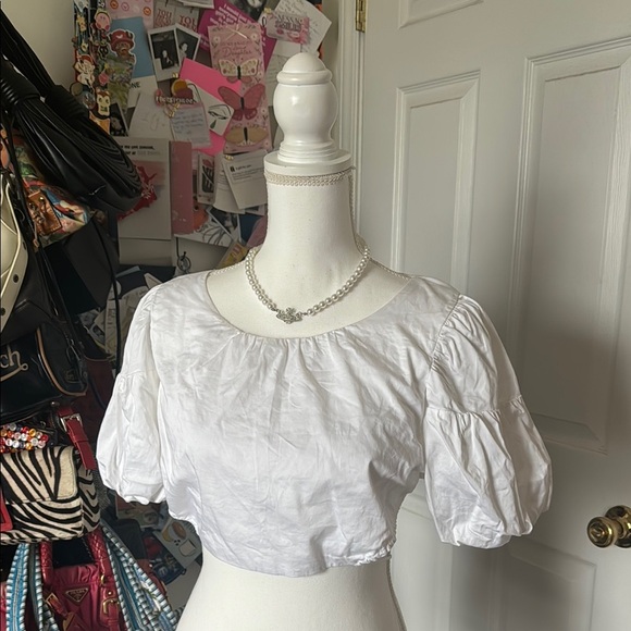 For love and lemons white tie open back blouse medium - Picture 1 of 4
